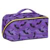 Makeup Organizer Bag, Halloween Black Bats Night Sky with Stars Travel Makeup Bags Makeup Vanity Case Large Capacity Rhombus Cosmetic Toiletry Bag for Girl Women Ladies view 1