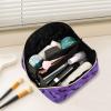 Makeup Organizer Bag, Halloween Black Bats Night Sky with Stars Travel Makeup Bags Makeup Vanity Case Large Capacity Rhombus Cosmetic Toiletry Bag for Girl Women Ladies view 2