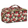 Makeup Organizer Bag, Skull and Flower Travel Makeup Bags Makeup Vanity Case Large Capacity Rhombus Cosmetic Toiletry Bag for Girl Women Ladies view 1