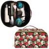 Makeup Organizer Bag, Skull and Flower Travel Makeup Bags Makeup Vanity Case Large Capacity Rhombus Cosmetic Toiletry Bag for Girl Women Ladies view 3