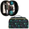 Makeup Organizer Bag, Magic Skulls Travel Makeup Bags Makeup Vanity Case Large Capacity Rhombus Cosmetic Toiletry Bag for Girl Women Ladies view 3
