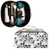 Makeup Organizer Bag, Skull and Flower Travel Makeup Bags Makeup Vanity Case Large Capacity Rhombus Cosmetic Toiletry Bag for Girl Women Ladies view 3