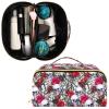 Makeup Organizer Bag, Skulls Rose Flowers Travel Makeup Bags Makeup Vanity Case Large Capacity Rhombus Cosmetic Toiletry Bag for Girl Women Ladies view 3