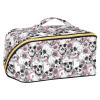 MNSRUU Makeup Organizer Bag, Travel Makeup Bags, Pink Floral Cosmetic Case, Large Capacity, Scratch Resistant, Lightweight view 1