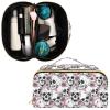 MNSRUU Makeup Organizer Bag, Travel Makeup Bags, Pink Floral Cosmetic Case, Large Capacity, Scratch Resistant, Lightweight view 3