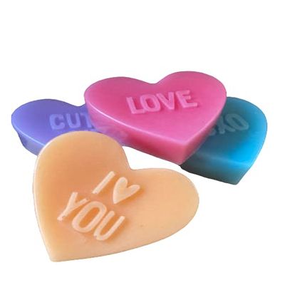 Valentine's Day Heart Conversation Heart soap bar XOXO, LOVE, I LOVE YOU, CUTIE PIE gift soap (LOVE)