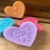 Valentine's Day Heart Conversation Heart soap bar XOXO, LOVE, I LOVE YOU, CUTIE PIE gift soap (LOVE) view 2