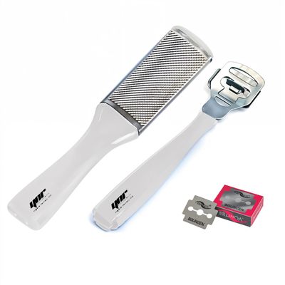 3Pcs Foot Rasp File Callus Remover Scrubber Hard Dead Rough Skin Dual Sided Pedicure (White)