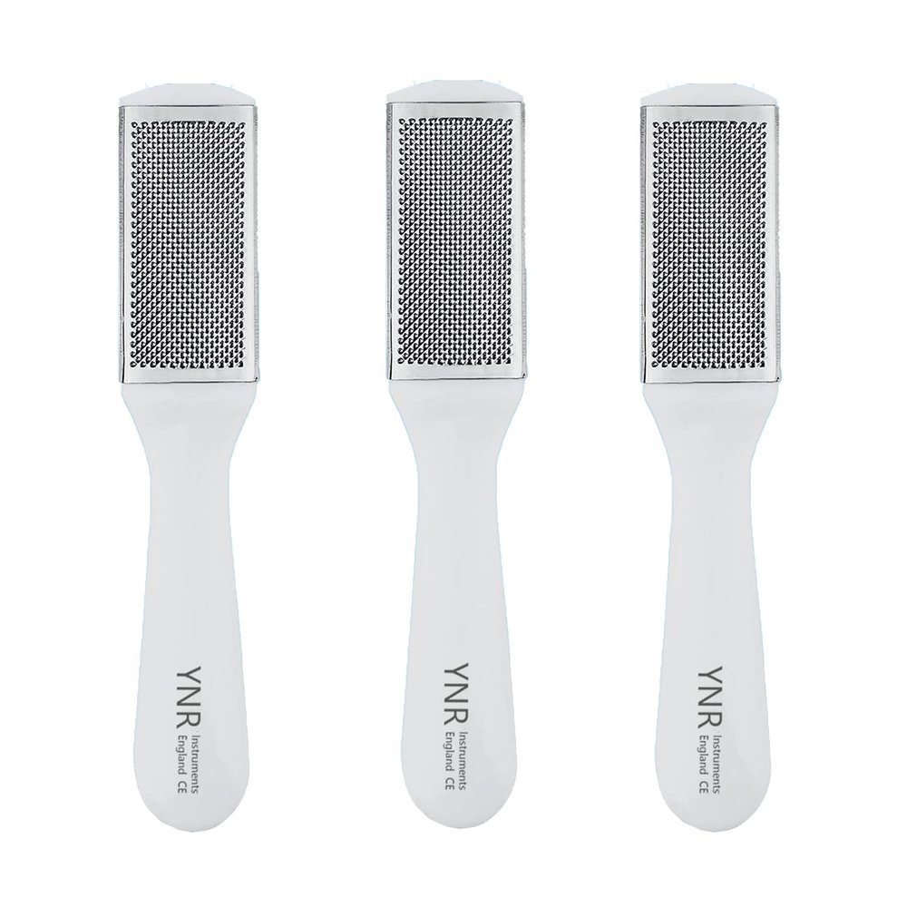 Pack of 3 Pieces Double-Sided Foot File Foot Rasp File Dead Skin Remover Foot Scrubber Hard Skin Remover Foot Care for Wet and Dry Cracked Feet (White)