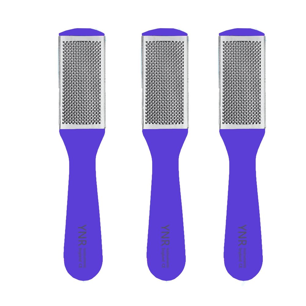 Pack of 3 Pieces Double-Sided Foot File Foot Rasp File Dead Skin Remover Foot Scrubber Hard Skin Remover Foot Care for Wet and Dry Cracked Feet (Purple)