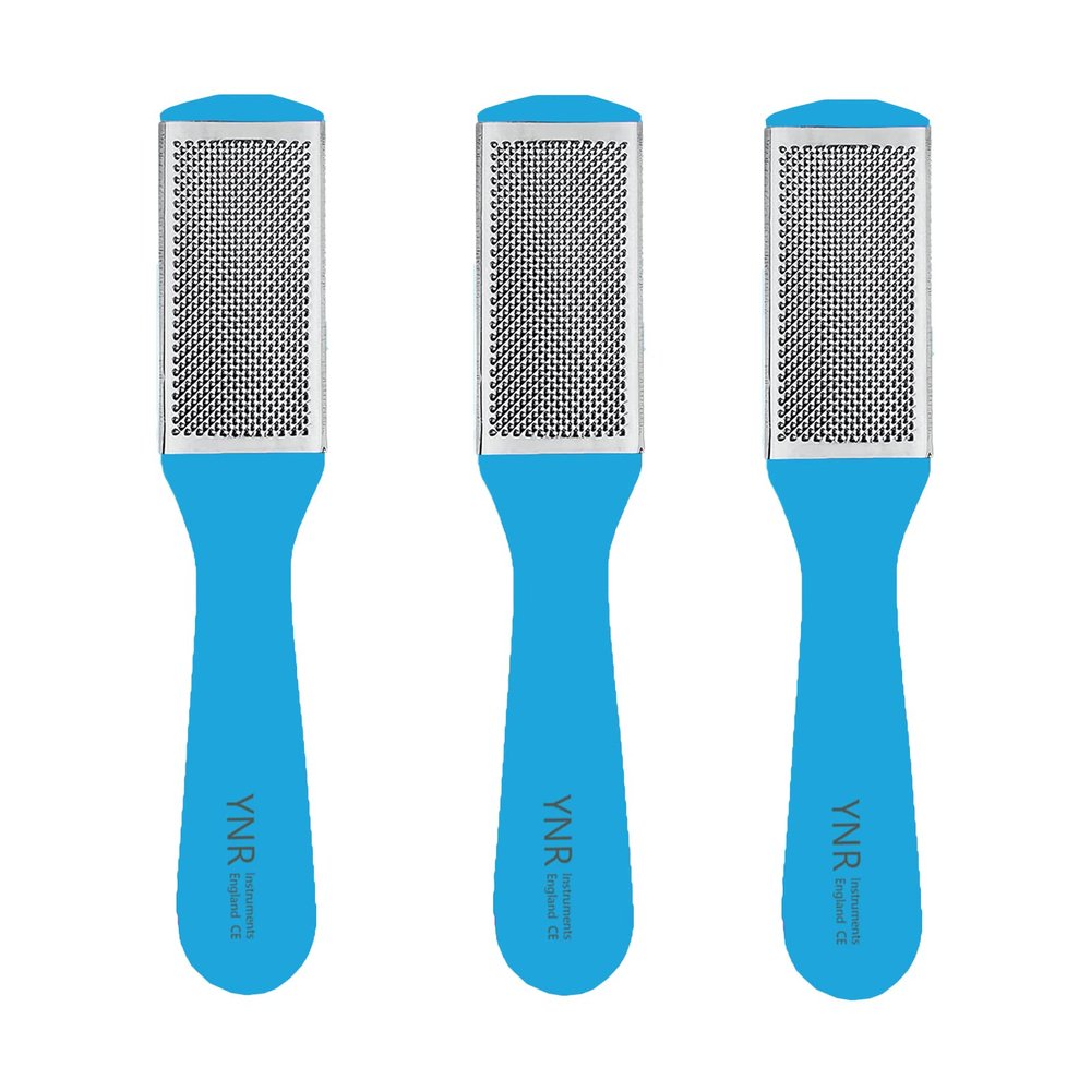Pack of 3 Pieces Double-Sided Foot File Foot Rasp File Dead Skin Remover Foot Scrubber Hard Skin Remover Foot Care for Wet and Dry Cracked Feet (Blue)