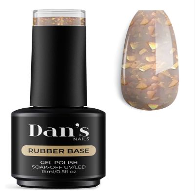 Dan's Nails Rubber Base Gel Polish Coat (Mocha Flakes)
