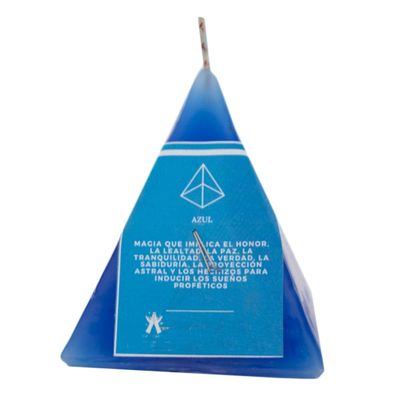 Luz Mara -Blue "Ritualized" Medium Paraffin Pyramid