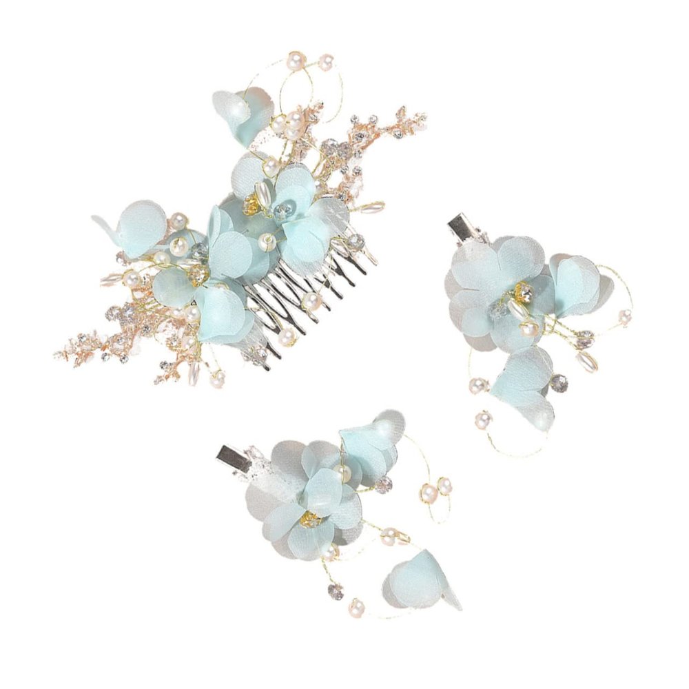 BIUDECO 1set Bridal Hair Comb Alloy Hair Clips for Elegant Wedding Hairstyles Creative Design Gorgeous Color and Gloss for Brides and Special Occasions