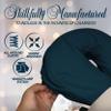 LONDON LINENS Soft & Heavy Microfiber Massage Tables Face Cradle Covers Cozies Fitted- 4 Pieces(Navy Blue) view 3