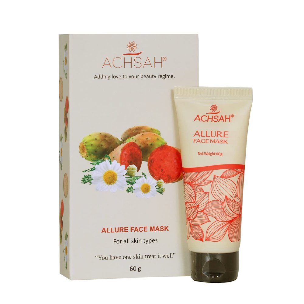 ACHSAH Allure Face Mask Betalain Pigments | Vitamin k Amino Acids for all Skin Type No Parabens & Sulphate |For Men & Women Refreshing & Resurfacing Skin 60gm/2.1 Oz
