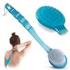 Bath Body Brush Long Handle Back Shower Brush Exfoliating Back, Body, and Feet Scrubber Soft Nylon Bristles (Blue) view 1