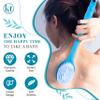 Bath Body Brush Long Handle Back Shower Brush Exfoliating Back, Body, and Feet Scrubber Soft Nylon Bristles (Blue) view 3