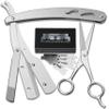 Straight Razor, Complete Straight Razors for Men Kit with 50 Single Blade Razors for Men and Scissors, Barber Supplies, Straight Edge Razor, Professional Barber Razor Blade (Silver) view 4