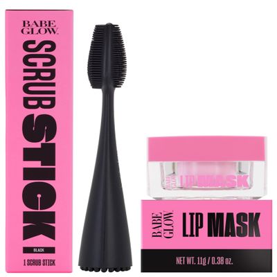 Babe Original Glow Lip Mask for Hydrated & Softer Lips With Scrub Stick for Massaging & Exfoliating Lips
