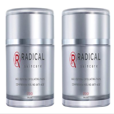 Radical Skincare Age-Defying Exfoliating Pads - Remove Dead Skin, Even & Brighten Skin Tone for Radiant Glow - For All Skin Types Including Sensitive Skin - Paraben & Cruelty Free (60 Pads, 2 Pack)