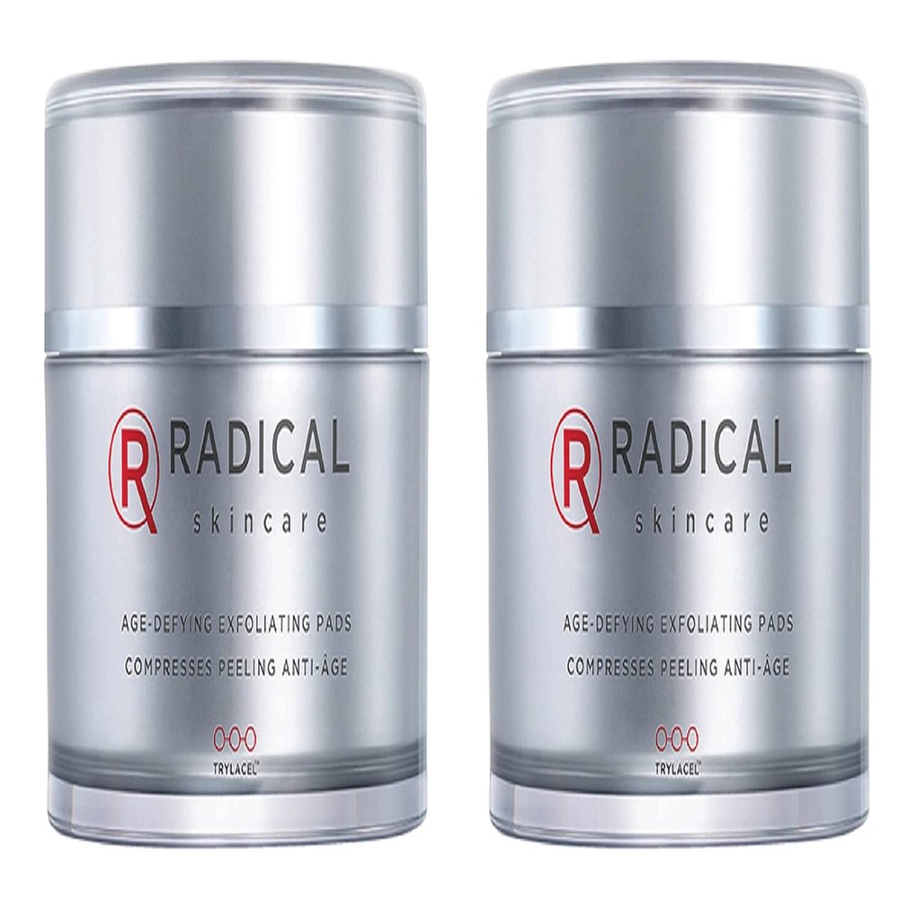 Radical Skincare Age-Defying Exfoliating Pads - Remove Dead Skin, Even & Brighten Skin Tone for Radiant Glow - For All Skin Types Including Sensitive Skin - Paraben & Cruelty Free (60 Pads, 2 Pack)