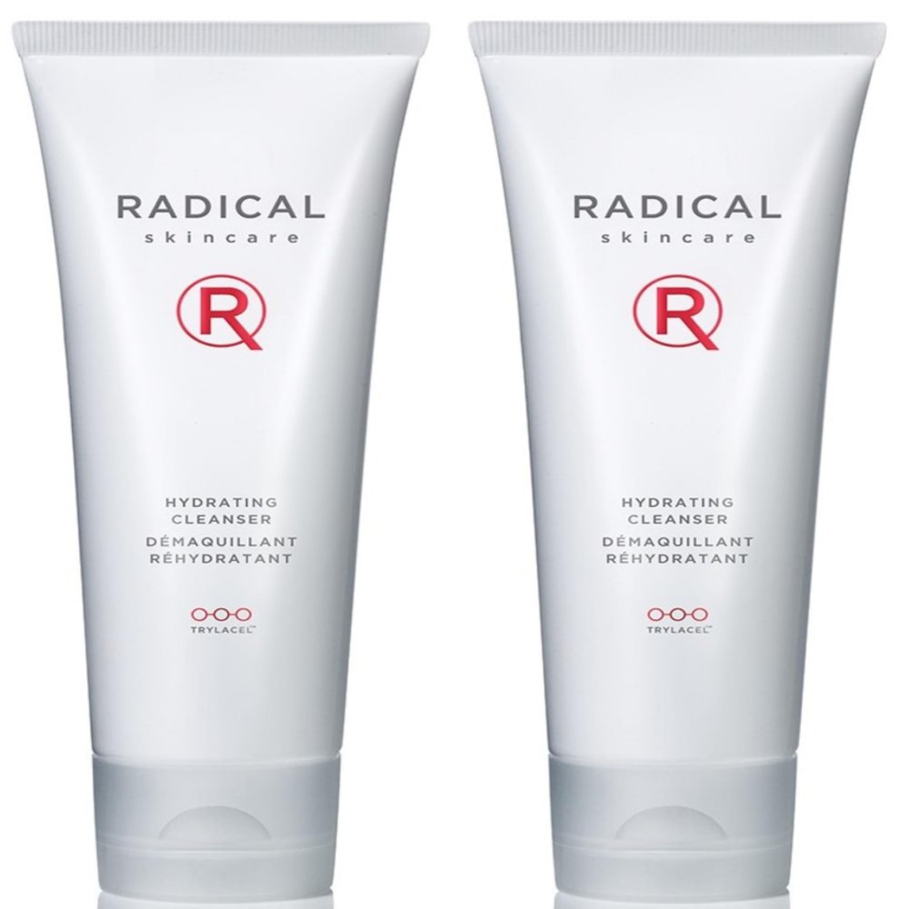 Radical Skincare Hydrating Cleanser- Antioxidant Rich, Non-Drying, Gentle Formula Promotes Cell Turnover | For All Skin Types | Paraben & Cruelty Free | Clinically Proven Results (4 Fl Oz, 2 Pack)