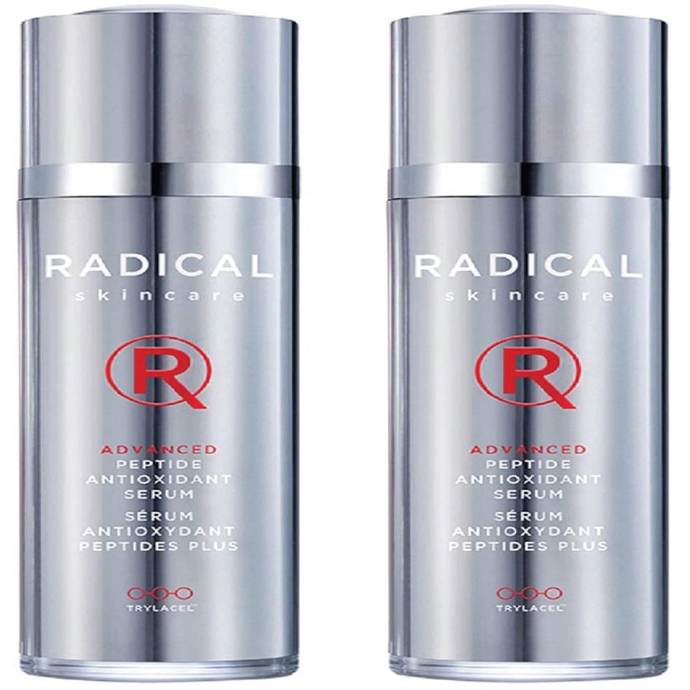 Radical Skincare Advanced Peptide Antioxidant Serum - Repairs and Smooths Skin to Reduce Wrinkles & Improve Elasticity - For All Skin Types - Paraben Free - Clinically Proven Results (1 Fl Oz, 2 Pack)