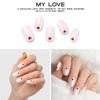 Adora Couture Semi Cured Gel Nail Strips with 20 Pieces - UV Gel Stickers, Manicure Kit, Easy Application Wraps Includes Prep Pads, Nail File, Wooden Stick - UV Light Required (Pink Love) view 2