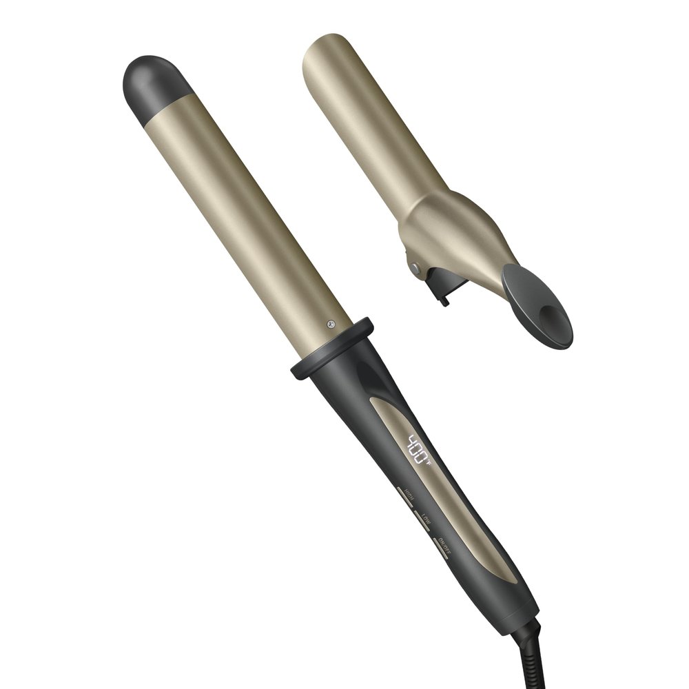 INFINITI PRO CONAIR Tourmaline Ceramic 1-Inch Curling Wand, Detachable Clip Turns Wand into Curling Iron, Produces Flawless Waves and Curls, For Use on Medium and Long Hair, Dark Grey