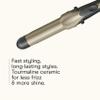 INFINITI PRO CONAIR Tourmaline Ceramic 1-Inch Curling Wand, Detachable Clip Turns Wand into Curling Iron, Produces Flawless Waves and Curls, For Use on Medium and Long Hair, Dark Grey view 3