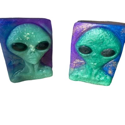 Alien soap bar lemon citrus scent glycerine soap in glow or regular great stocking stuffer, Easter gift, gag gift (NON GLOW REGULAR, BOX IT UP)