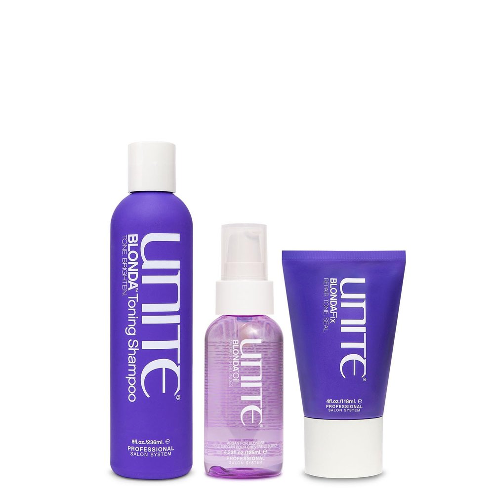 UNITE Hair  BLONDA Fix, Toning Shampoo & Daily Conditioner  Toning Mask  For Blondes 4floz, 10floz, 8floz