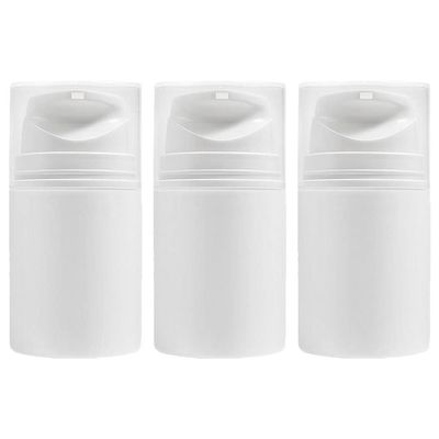 Beaupretty 120ml Airless Pump Jars 3pcs Empty Refillable Makeup Jar Acrylic Press Cosmetic Containers Leakproof Vacuum Face Cream Bottle for Travel Home