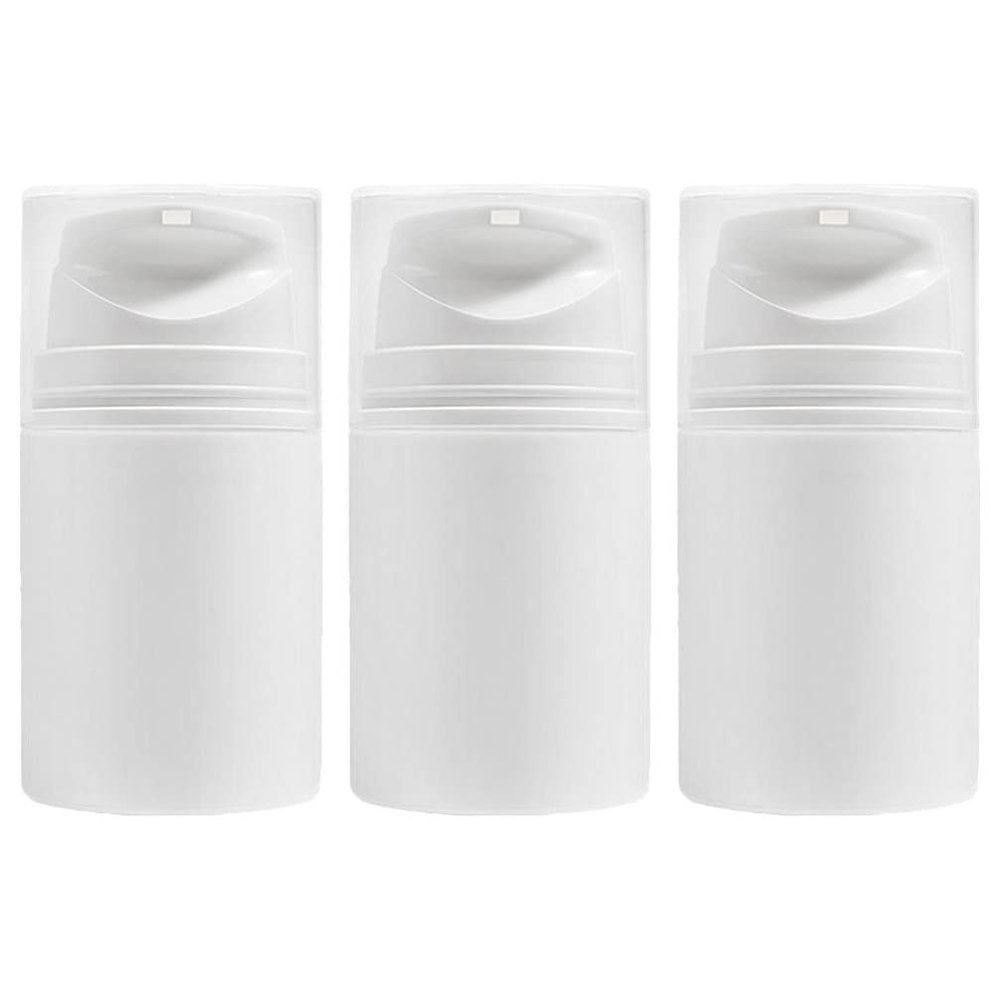 Beaupretty 120ml Airless Pump Jars 3pcs Empty Refillable Makeup Jar Acrylic Press Cosmetic Containers Leakproof Vacuum Face Cream Bottle for Travel Home