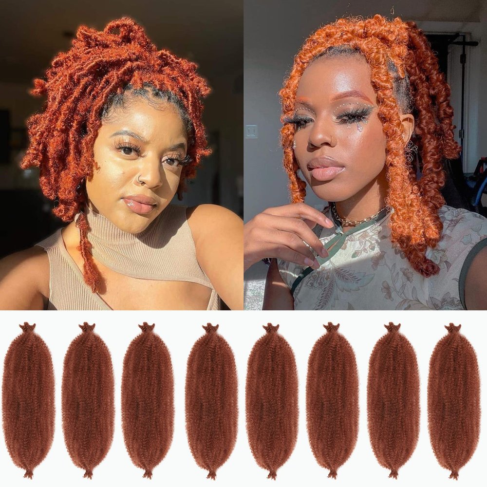 12 Inch Marley Twist Braiding Hair 8 packs Pre-Separated Springy Afro Twist Hair Extension for Passion Butterfly Locs Kinky Afro Twist Crochet Hair Braids Spring Twist for Black Women (12 Inch, 350#)
