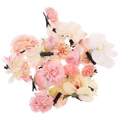 KALLORY 21pcs Flower Hair Clips, Rose Hair Barrettes Artificial Flower Alligator Clips Floral Hair Pieces