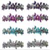 Set of 8-8 Count - Hair Barrettes Small French Clip Barrette Sparkly Crystals 6 Colors 1366-8d3 view 1