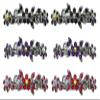 Set of 6-6 Count - Hair Barrettes Small French Clip Barrette Sparkly Crystals 6 Colors 1366-6d2 view 1