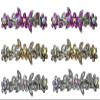Set of 6-6 Count - Hair Barrettes Small French Clip Barrette Sparkly Crystals 6 Colors 1366-6d3 view 1