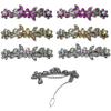 Set of 6-6 Count - Hair Barrettes Small French Clip Barrette Sparkly Crystals 6 Colors 1366-6d3 view 2