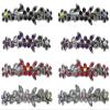 Set of 8-8 Count - Hair Barrettes Small French Clip Barrette Sparkly Crystals 6 Colors 1366-8d2 view 1
