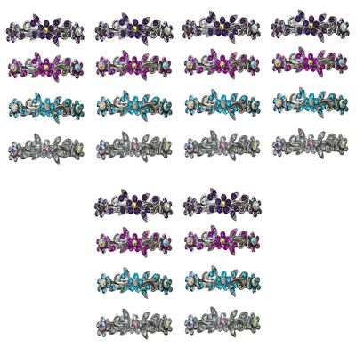 3 Sets of 8-24 Count - Hair Barrettes Small French Clip Barrettes Sparkly Crystals 8 Colors 1366-8-3
