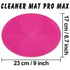 Makeup Brush Cleaner Mat Silicone Brush Cleaning Mat Big Size Make Up Brush Clean Pad with Suction Cup for Makeup Brush Cleaning (Hot Pink) view 2