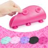 Makeup Brush Cleaner Mat Silicone Brush Cleaning Mat Big Size Make Up Brush Clean Pad with Suction Cup for Makeup Brush Cleaning (Hot Pink) view 3