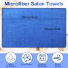 Newwiee 72 Pack Microfiber Bleach Proof Towels Bulk for Salon 18 x 30 Inch Dry Lint Free Hair Drying Hand Towels for Hair, Gym, Bath, Spa, Shaving, Barber(Blue) view 2