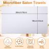Newwiee 72 Pack Microfiber Bleach Proof Towels Bulk for Salon 18 x 30 Inch Dry Lint Free Hair Drying Hand Towels for Hair, Gym, Bath, Spa, Shaving, Barber(White) view 2