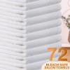 Newwiee 72 Pack Microfiber Bleach Proof Towels Bulk for Salon 18 x 30 Inch Dry Lint Free Hair Drying Hand Towels for Hair, Gym, Bath, Spa, Shaving, Barber(White) view 4
