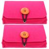 FOMIYES 2pcs Essential Oil Storage Bag Felt Necessity Travel Pouch Shockproof Lightweight Portable Cosmetic Organizer for Travel Rose Red view 2