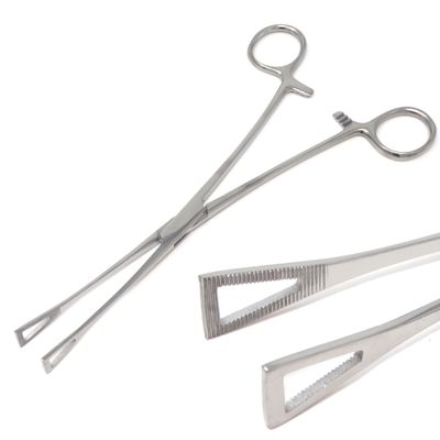 A2ZScilab-Piercing Clamp, Professional Body Piercing Clamp For Ear Lip Navel Nose Tongue Septum Sponge Piercing Tools Clamp Body Piercing Pliers Tool Piercing Supplies (Pennington Serrated Forceps 8")